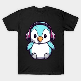 Cute Penguin Headphones T-Shirt